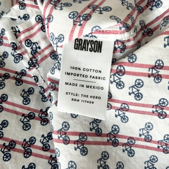 Grayson by Frank & Eileen The Hero Button Down Shirt Bicycle Print Size 1-XS - Picture 6 of 6